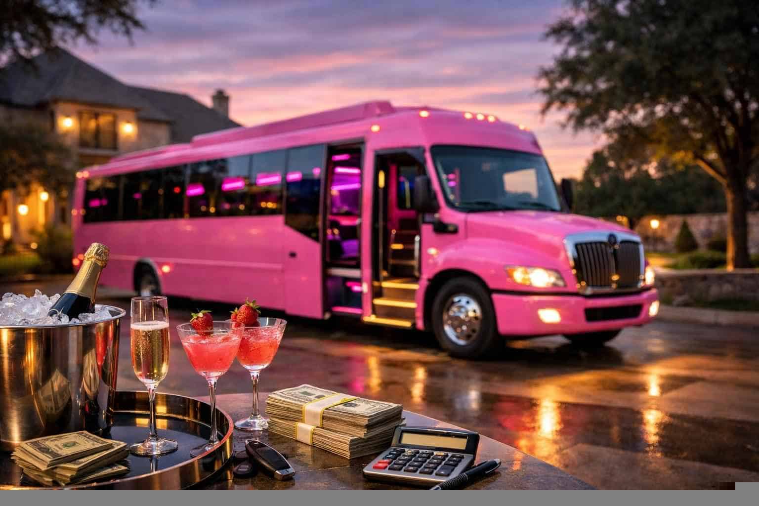 Pink Party Bus Rental Pricing in Colleyville TX