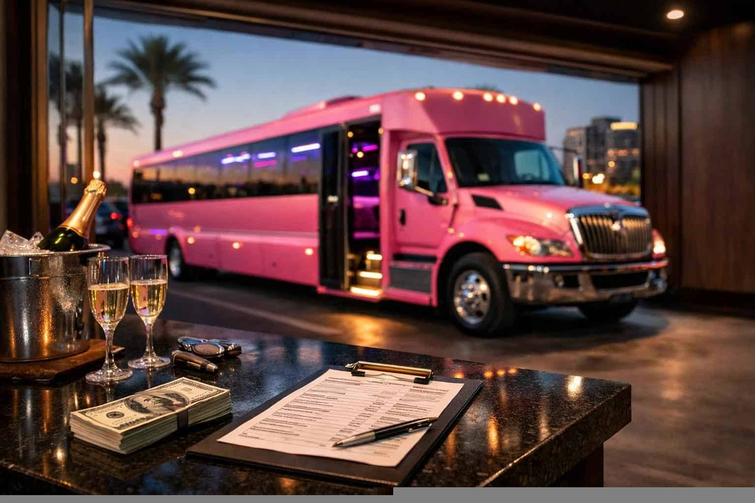 Pink Party Bus Rental Pricing in Euless TX