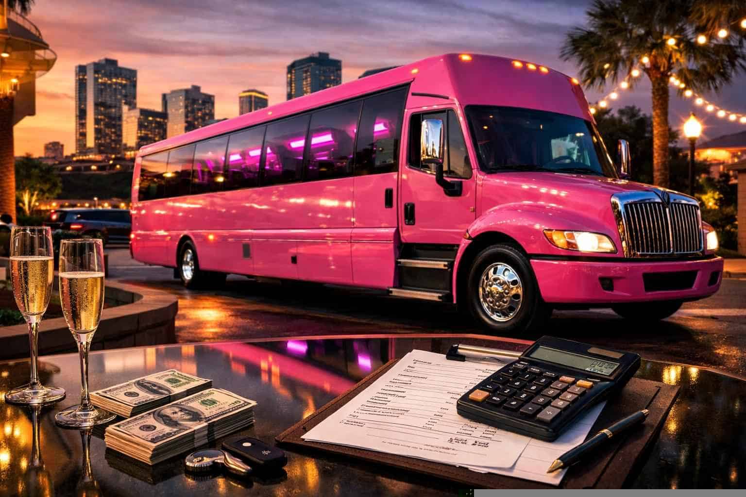 Pink Party Bus Rental Pricing in Haltom City TX