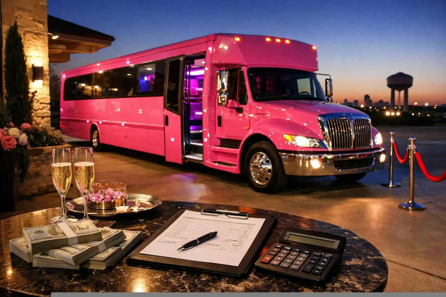 Pink Party Bus Rental Pricing in Keller TX