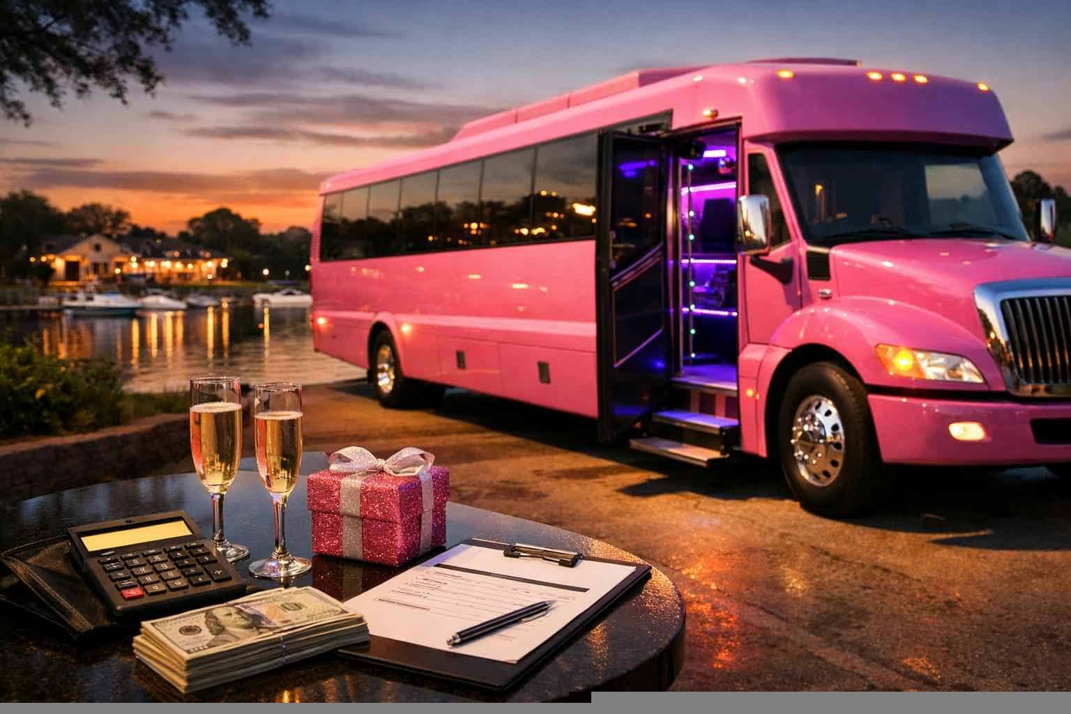 Pink Party Bus Rental Pricing in Lake Worth TX