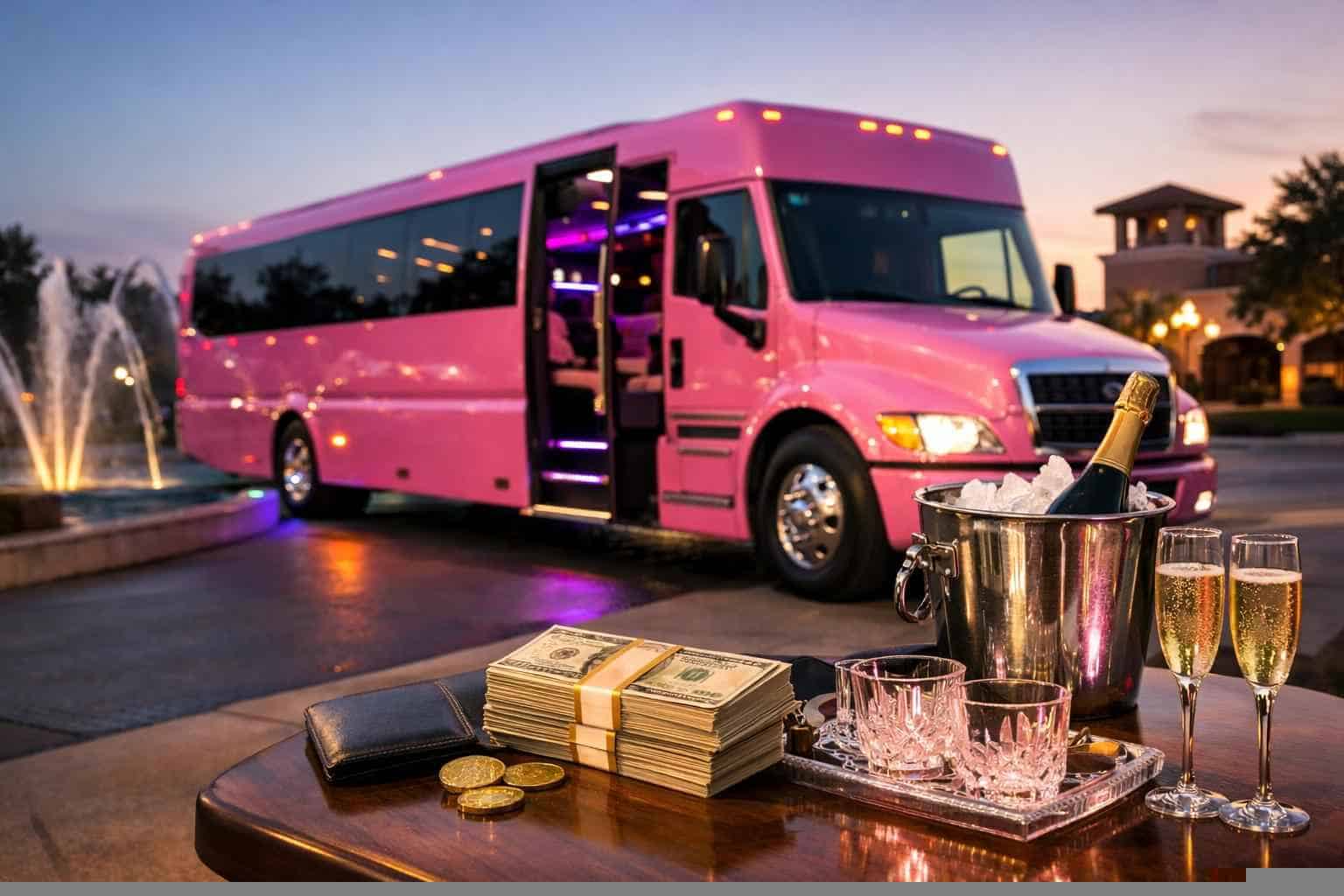 Pink Party Bus Rental Pricing in Mansfield TX