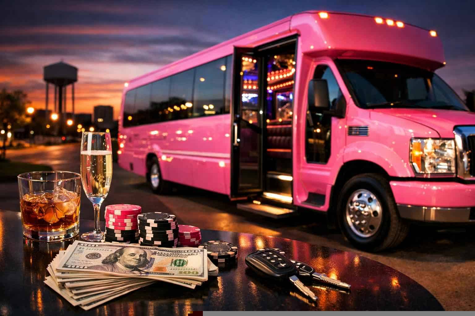 Pink Party Bus Rental In North Richland Hills Texas Pink Party Bus Rental Pricing in North Richland Hills TX