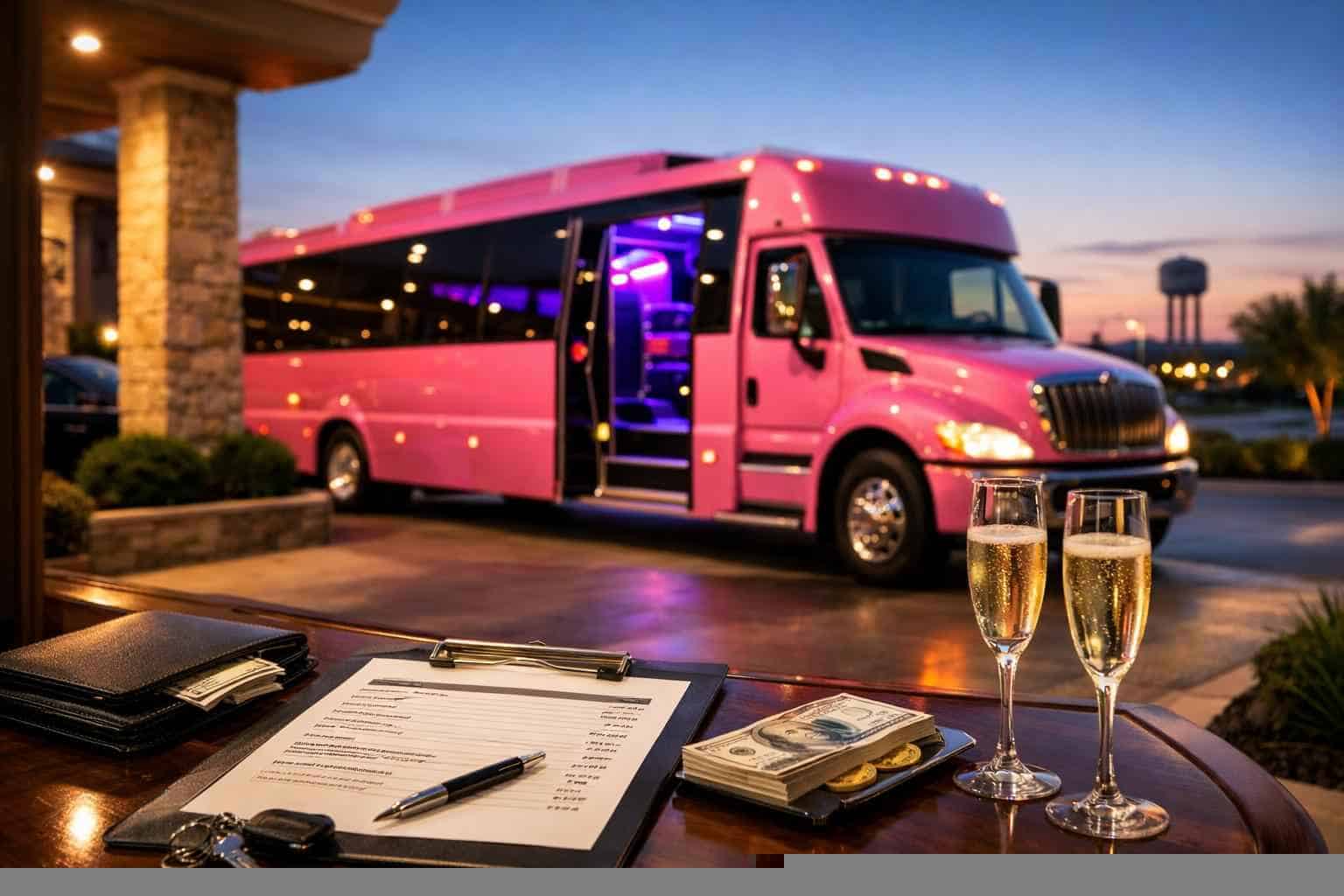 Pink Party Bus Rental Pricing in Saginaw TX