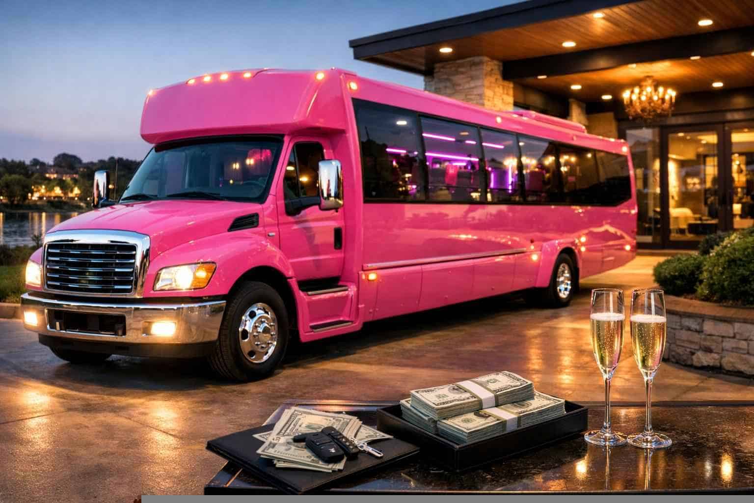Pink Party Bus Rental Pricing in Southlake TX