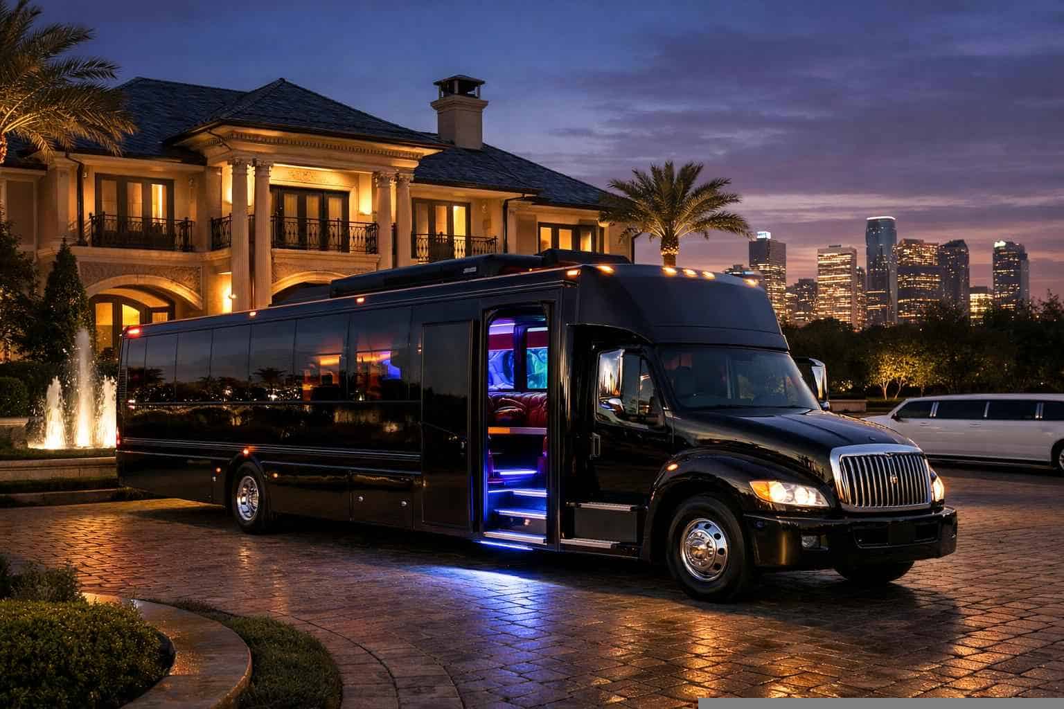 Black Party Bus Rental Pricing in River Oaks TX