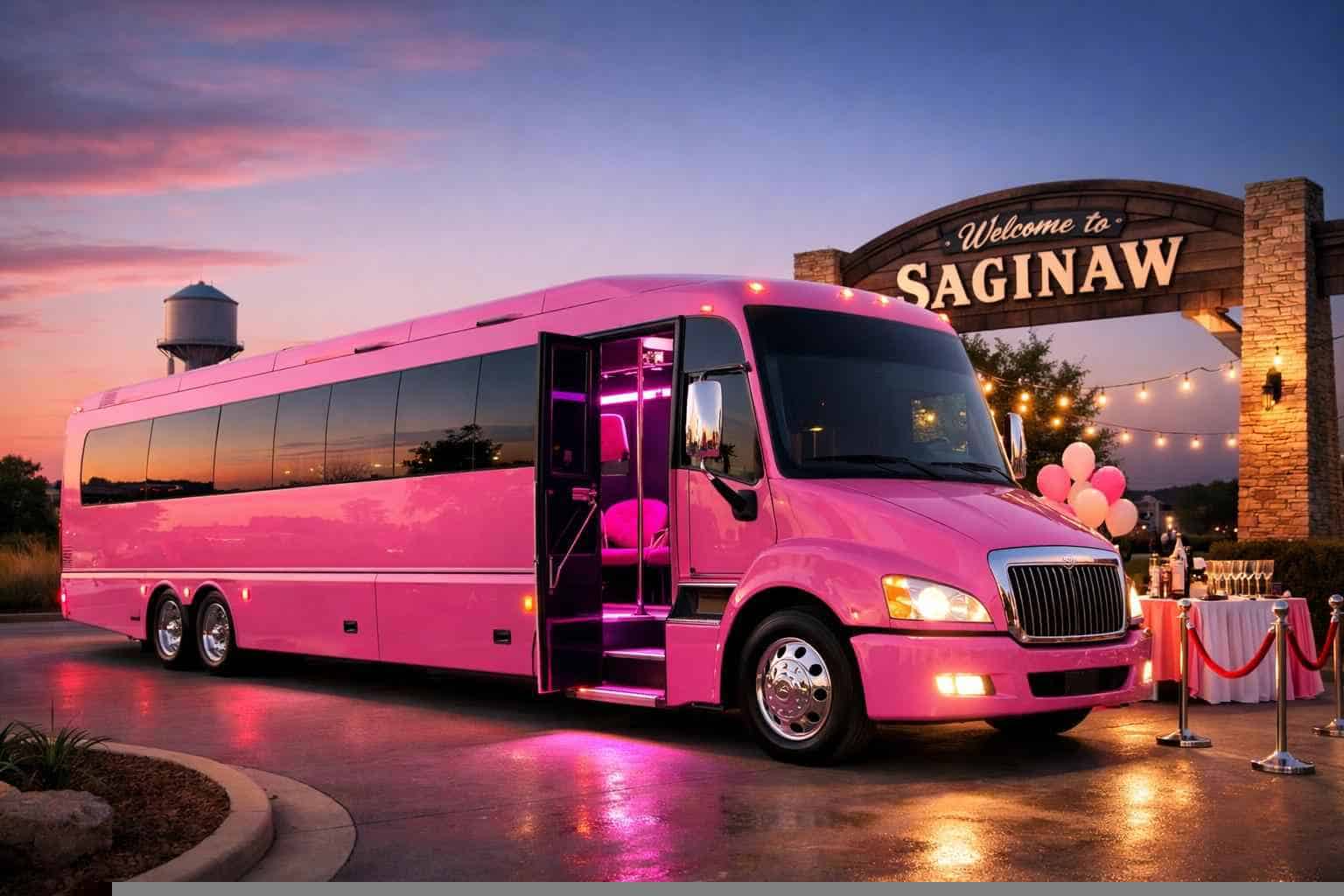 Saginaw TX Pink Party Bus Rentals for Special Events