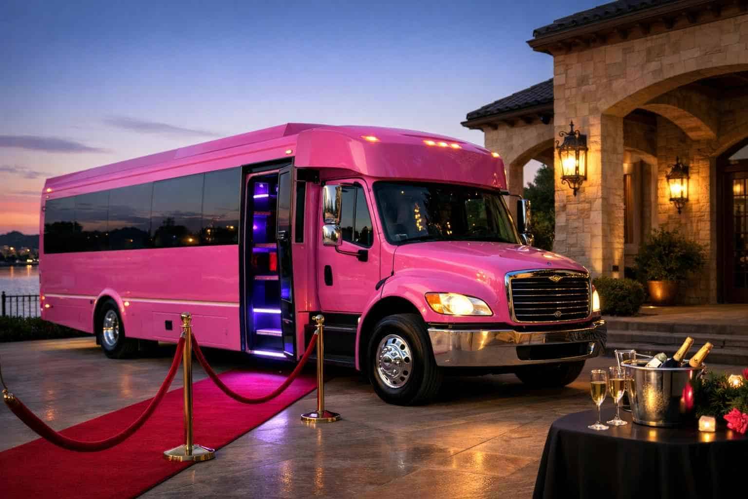 Southlake TX Pink Party Bus Rentals for Special Events