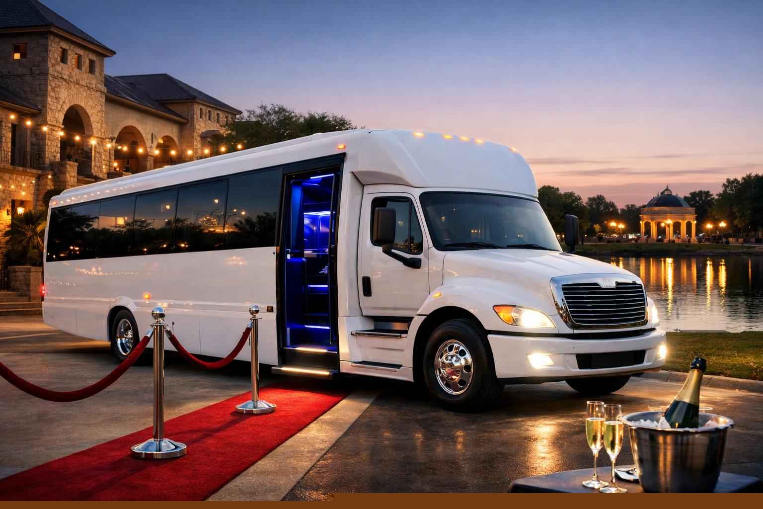 Southlake TX White Party Bus Rentals for Special Events