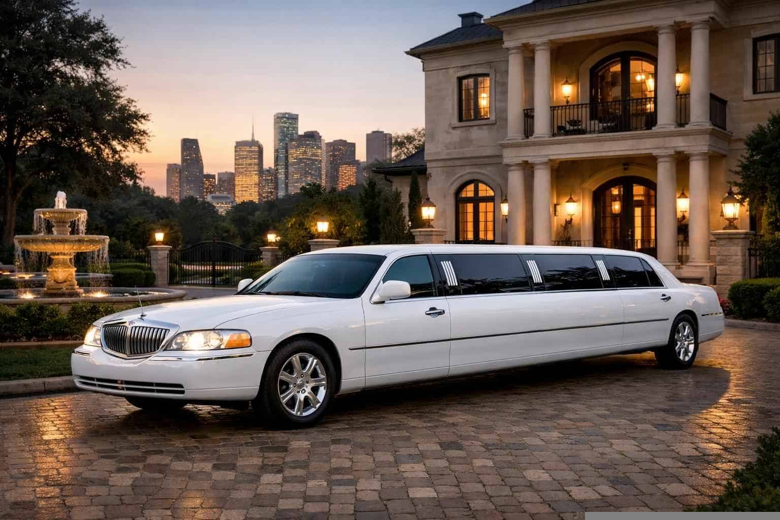 White Limo Rental Near Me in River Oaks Texas