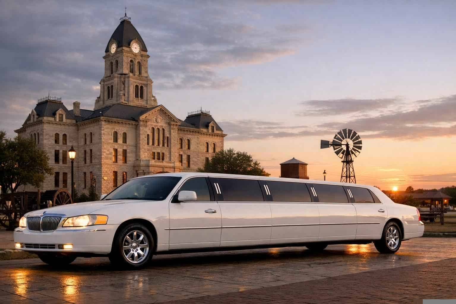 White Limo Rental Near Me in Weatherford Texas