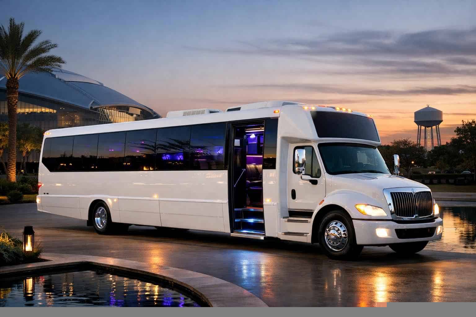 White Party Bus Rental Near Me in Euless Texas