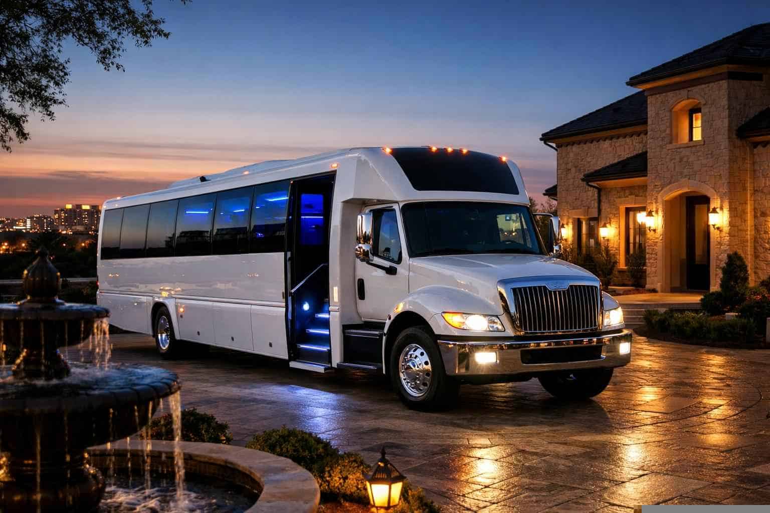 White Party Bus Rental Near Me in Hurst Texas