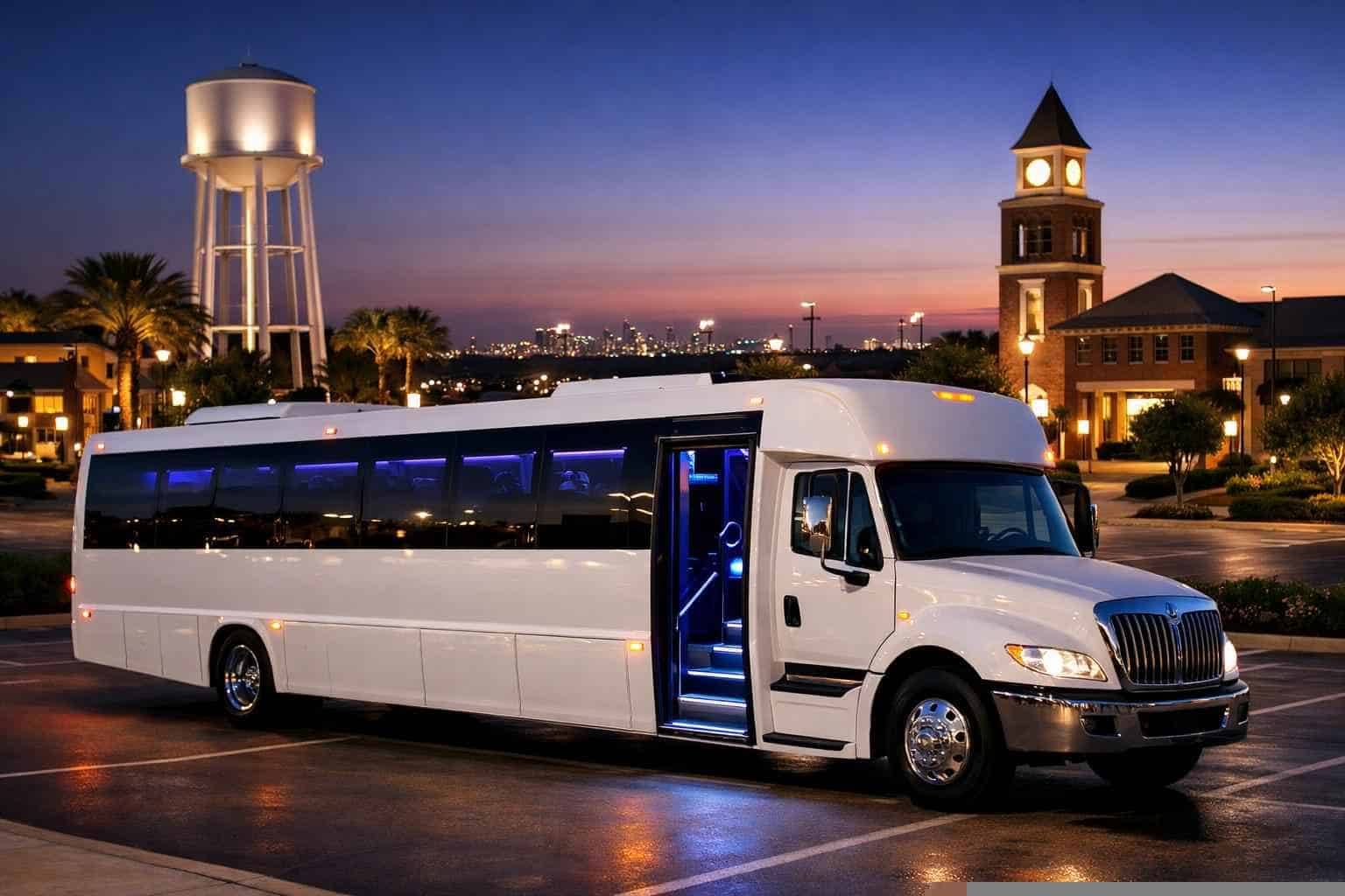 White Party Bus Rental Near Me in North Richland Hills Texas
