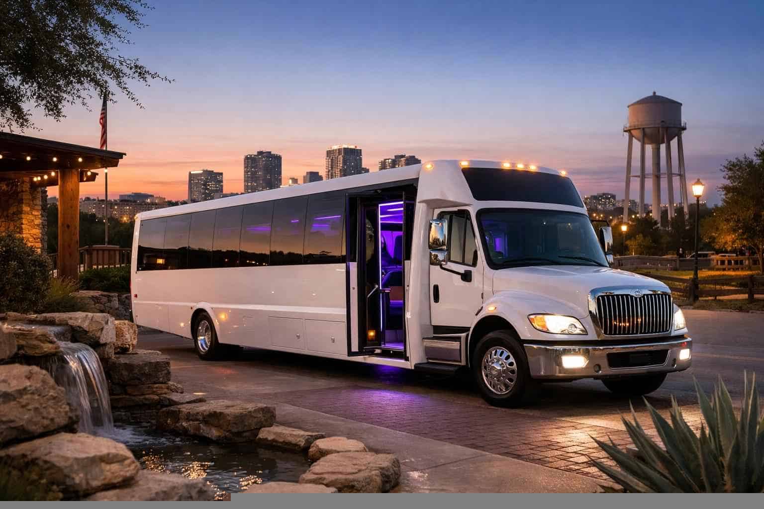 White Party Bus Rental Near Me in White Settlement Texas