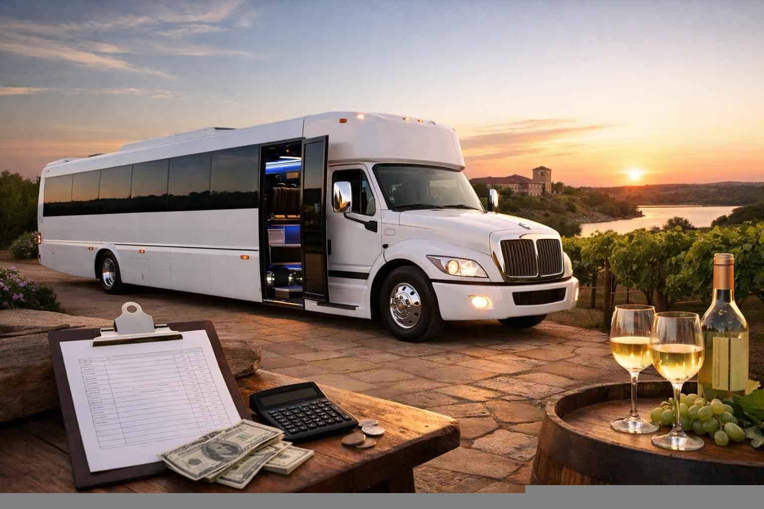 White Party Bus Rental Pricing in Grapevine TX