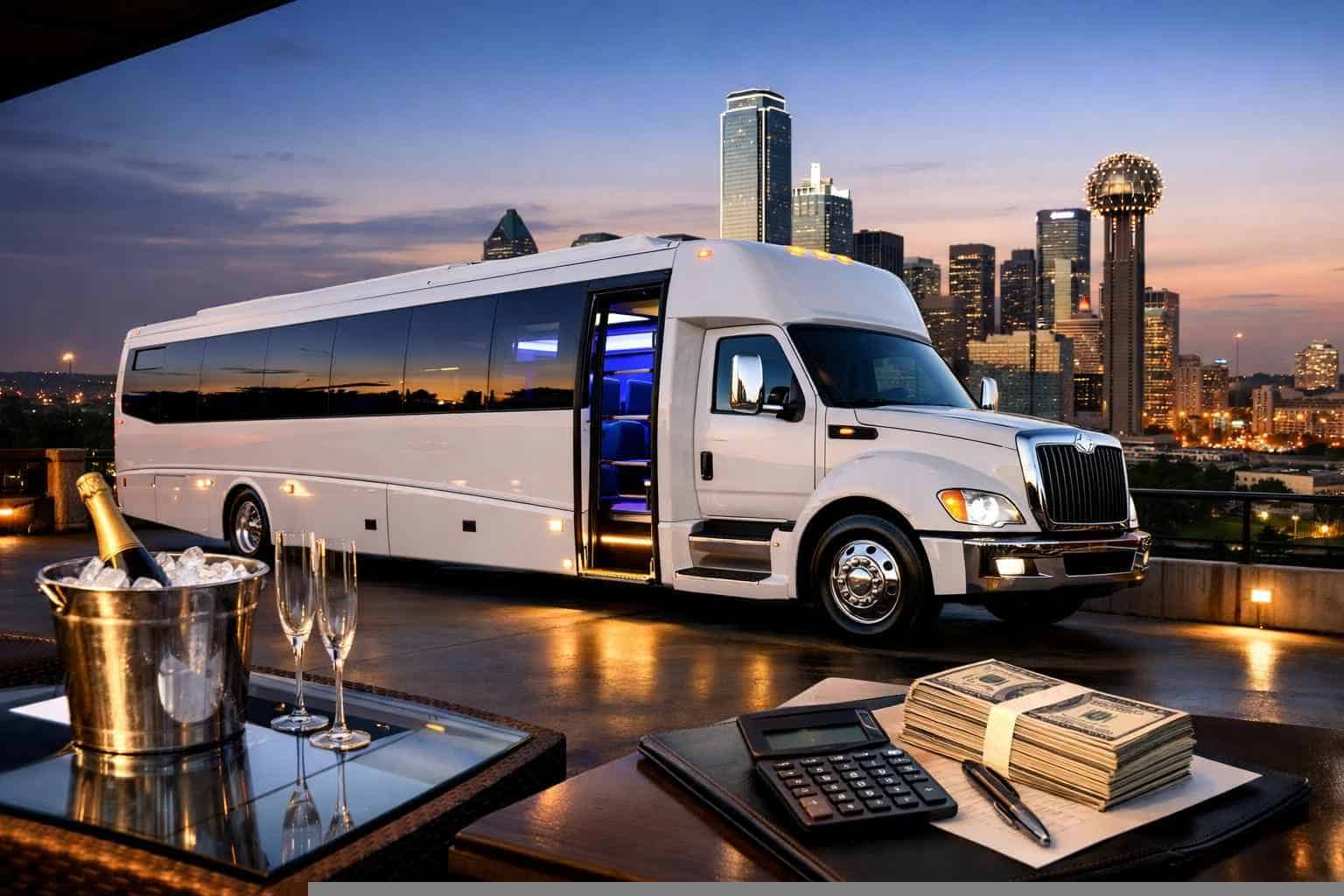 White Party Bus Rental Pricing in Haltom City TX