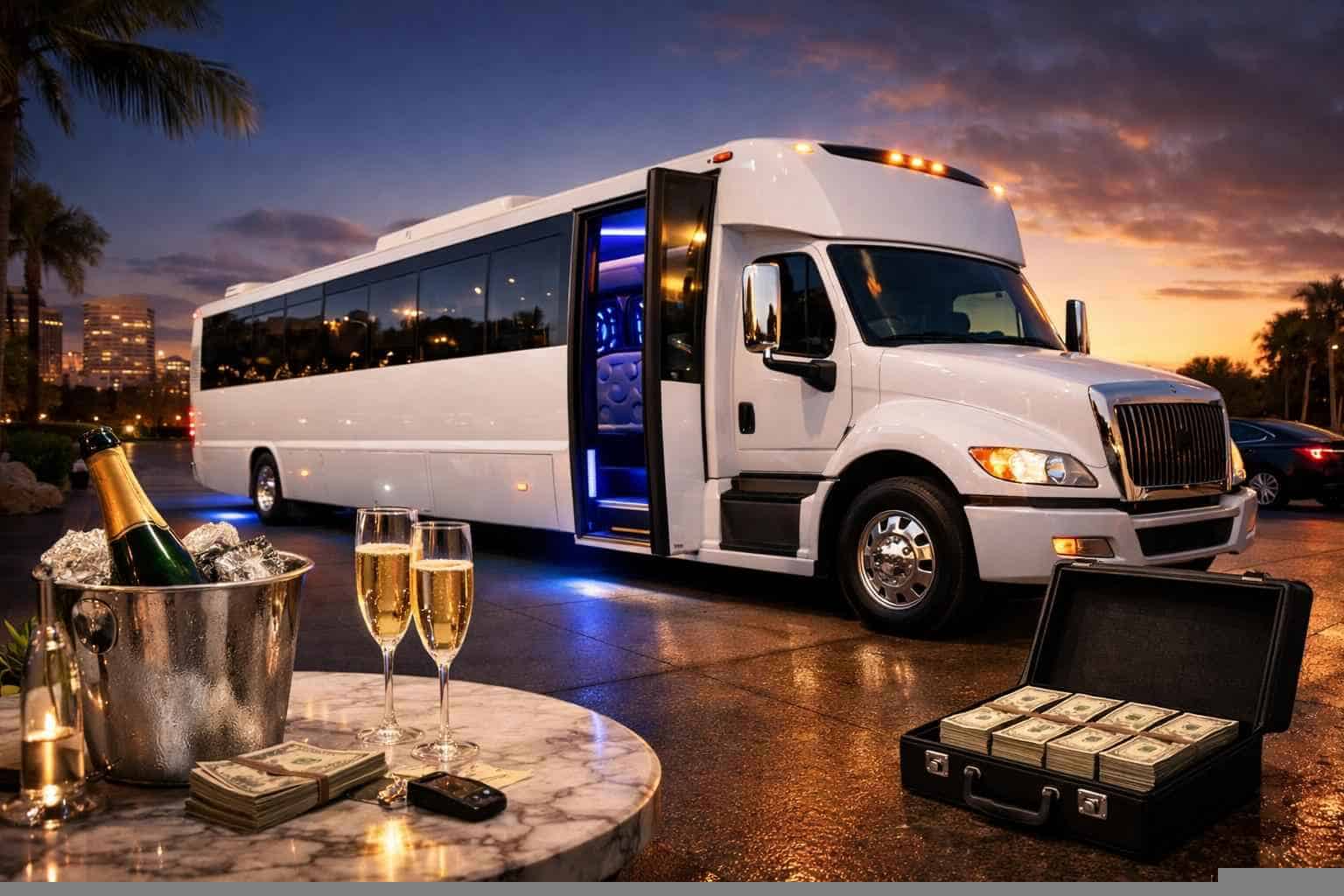 White Party Bus Rental Pricing in Hurst TX