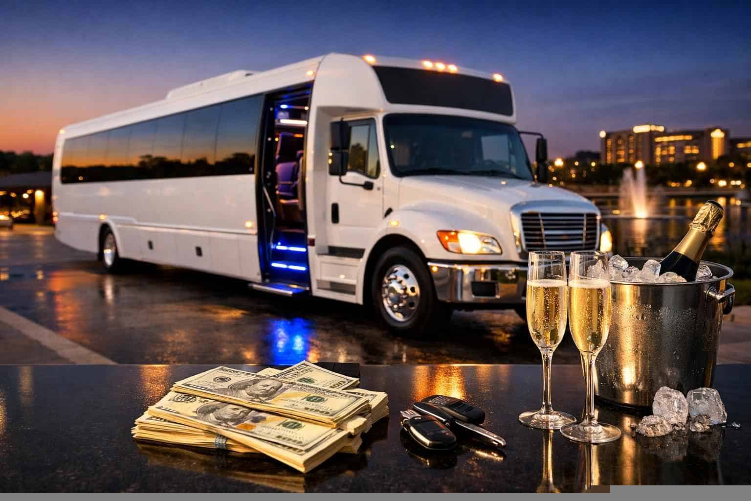 White Party Bus Rental Pricing in Mansfield TX