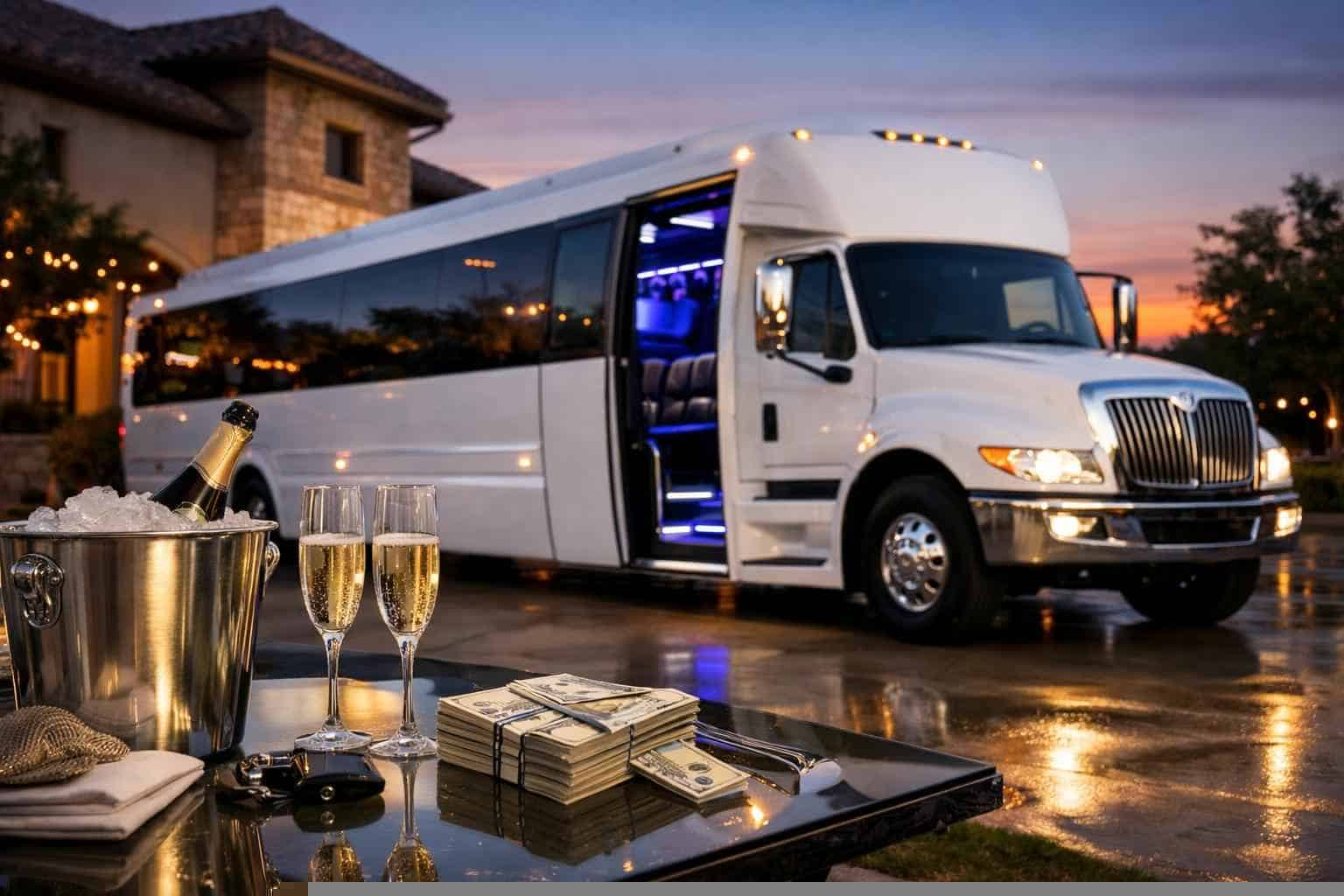 White Party Bus Rental Pricing in Saginaw TX