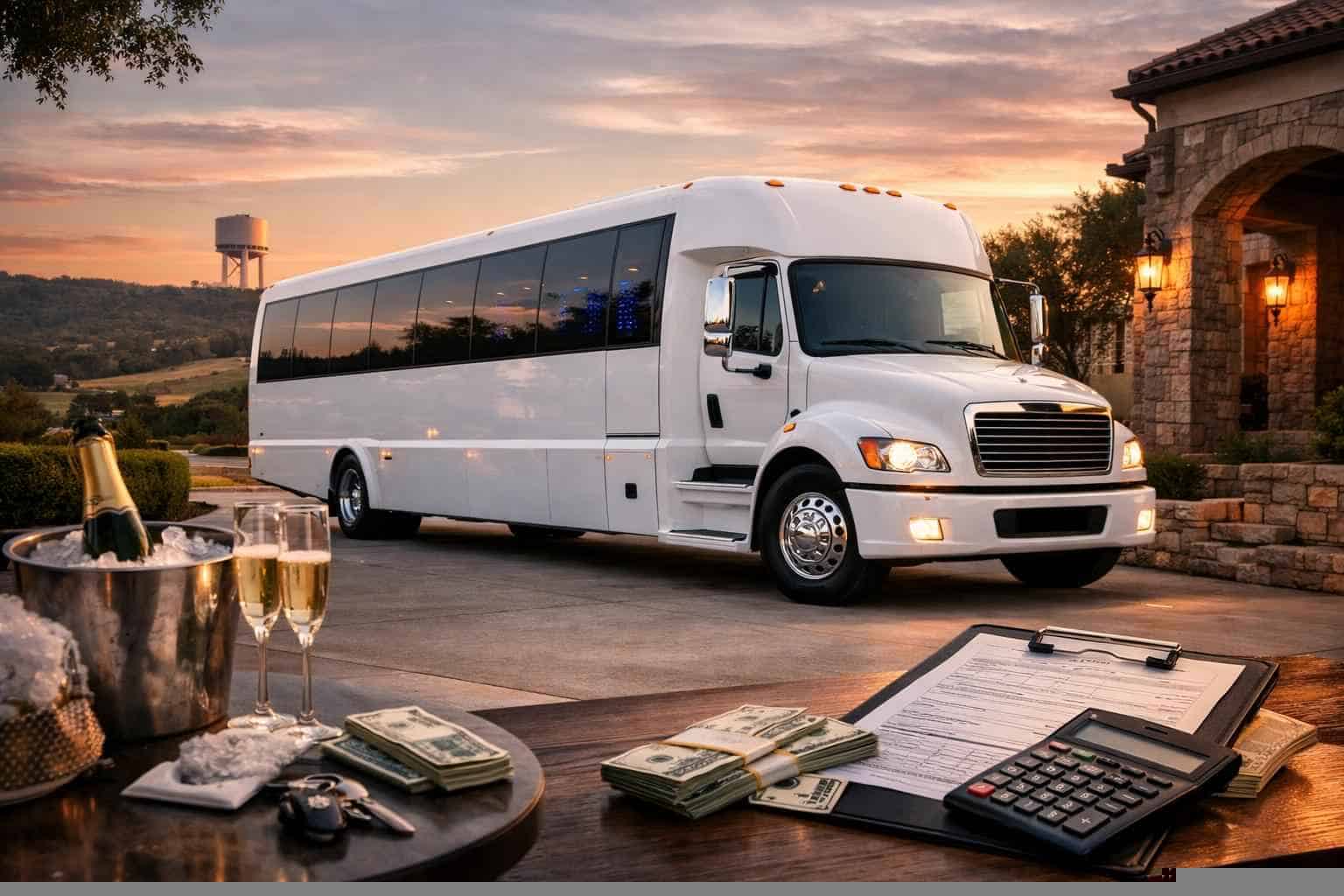 White Party Bus Rental Pricing in Weatherford TX