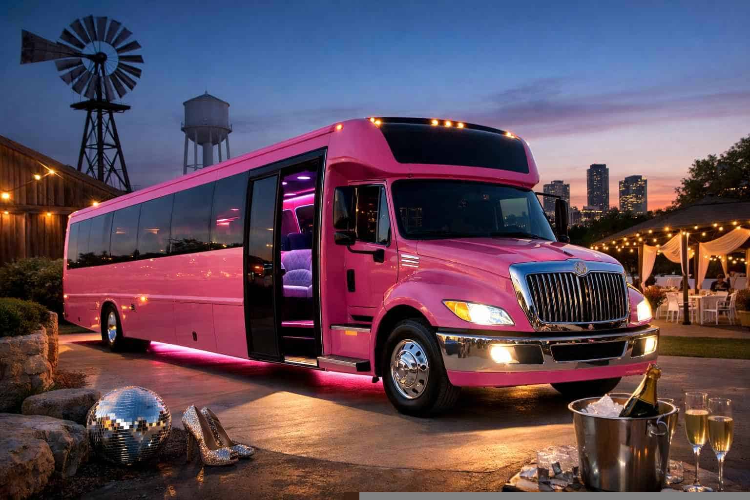 White Settlement TX Pink Party Bus Rentals for Special Events